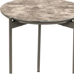 Wohnen Weiße Möbel|Tische*Runder Beistelltisch in Braun & Weiß & Grau - Parcelov