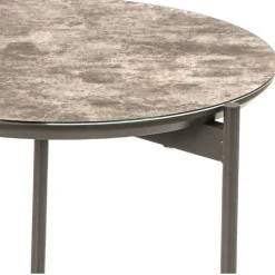 Wohnen Weiße Möbel|Tische*Runder Beistelltisch in Braun & Weiß & Grau - Parcelov