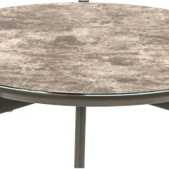 Wohnen Weiße Möbel|Tische*Runder Beistelltisch in Braun & Weiß & Grau - Parcelov