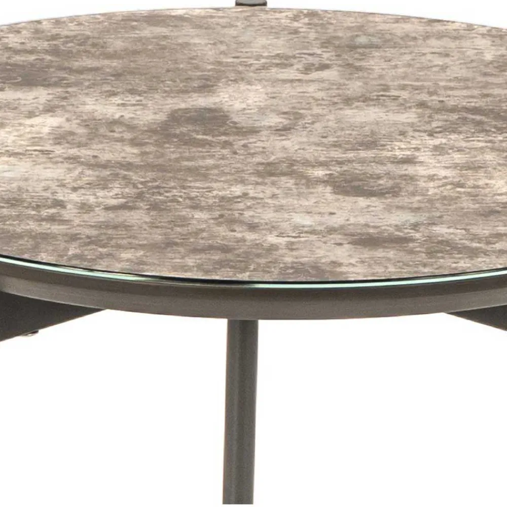 Wohnen Weiße Möbel|Tische*Runder Beistelltisch in Braun & Weiß & Grau - Parcelov