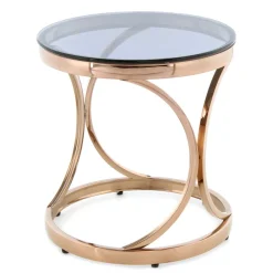 Wohnen Runder Beistelltisch in Grau & Rosegold - Zenus