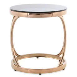 Wohnen Runder Beistelltisch in Grau & Rosegold - Zenus