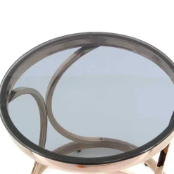 Wohnen Runder Beistelltisch in Grau & Rosegold - Zenus