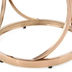 Wohnen Runder Beistelltisch in Grau & Rosegold - Zenus