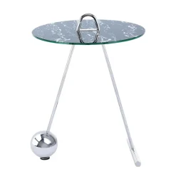 Wohnen Runder Beistelltisch in Schwarz & Silber - Chaylin