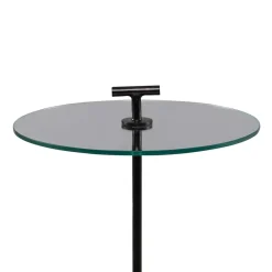 Wohnen Telefontische*Runder Beistelltisch mit Glasplatte - Mezera