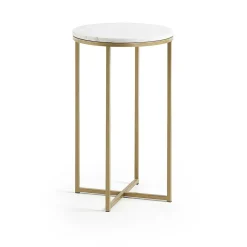 Wohnen Runder Beistelltisch mit Marmor Steinplatte - Vinda