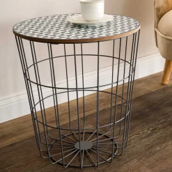 Wohnen Runder Beistelltisch mit abnehmbarer Platte - Azuara