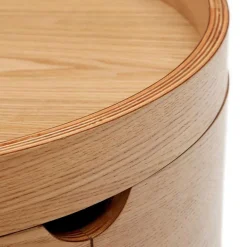 Wohnen Esszimmertische|Tische*Runder Beistelltisch mit Esche Furnier - Raso