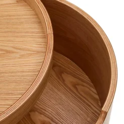 Wohnen Esszimmertische|Tische*Runder Beistelltisch mit Esche Furnier - Raso