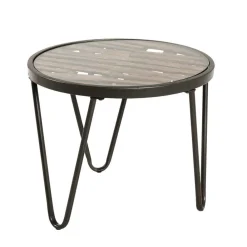 Wohnen Runder Beistelltisch mit Glas & Holz - Caleo