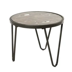 Wohnen Runder Beistelltisch mit Glas & Holz - Caleo