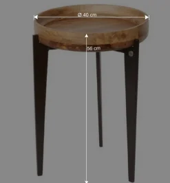 Wohnen Runder Beistelltisch mit Dreifußgestell - Offia