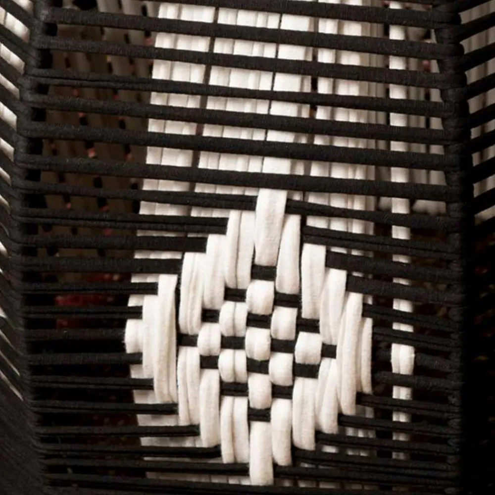 Wohnen Rattanmöbel*Runder Beistelltisch mit Kordel Geflecht Gestell - Medinus