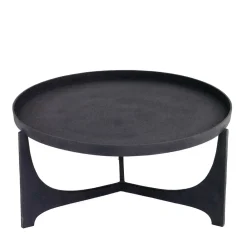 Wohnen Schwarze Möbel|Küchentische*Runder Couchtisch aus Aluminium - Wangosia