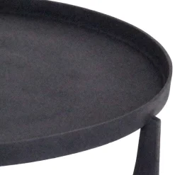 Wohnen Schwarze Möbel|Küchentische*Runder Couchtisch aus Aluminium - Wangosia