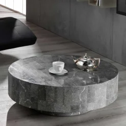 Wohnen Runder Couchtisch Dezi aus Stein
