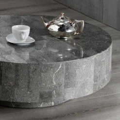 Wohnen Runder Couchtisch Dezi aus Stein