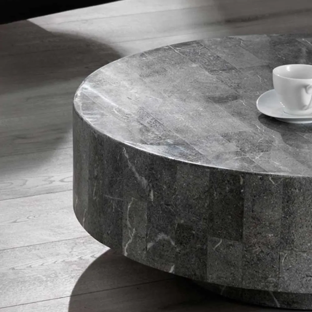 Wohnen Runder Couchtisch Dezi aus Stein