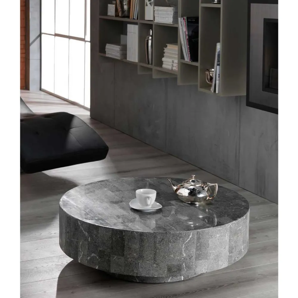 Wohnen Runder Couchtisch Dezi aus Stein