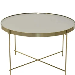 Wohnen Runder Couchtisch mit Spiegelglas Platte - Justina