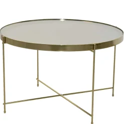 Wohnen Runder Couchtisch mit Spiegelglas Platte - Justina