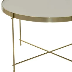 Wohnen Runder Couchtisch mit Spiegelglas Platte - Justina