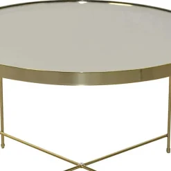 Wohnen Runder Couchtisch mit Spiegelglas Platte - Justina