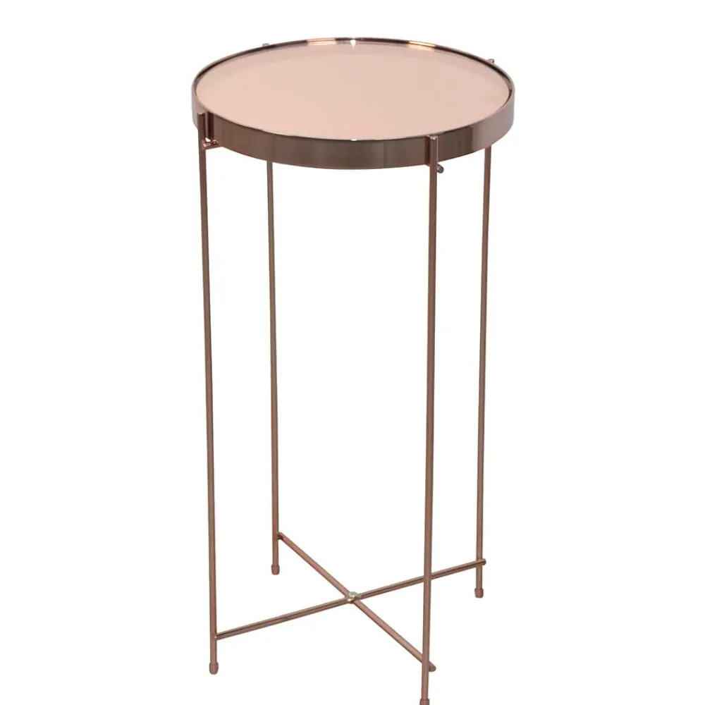 Wohnen Runder Design Beistelltisch in Rosegold - Merka