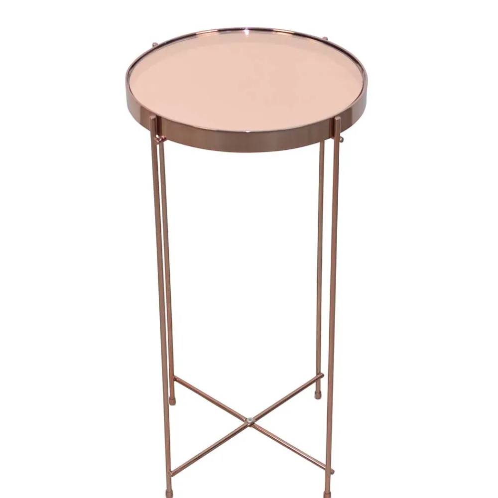 Wohnen Runder Design Beistelltisch in Rosegold - Merka