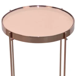 Wohnen Runder Design Beistelltisch in Rosegold - Merka