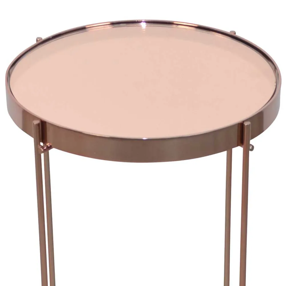 Wohnen Runder Design Beistelltisch in Rosegold - Merka
