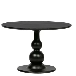 Wohnen Vintage Möbel*Runder Design Esstisch in Schwarz lackiert - Bottaro