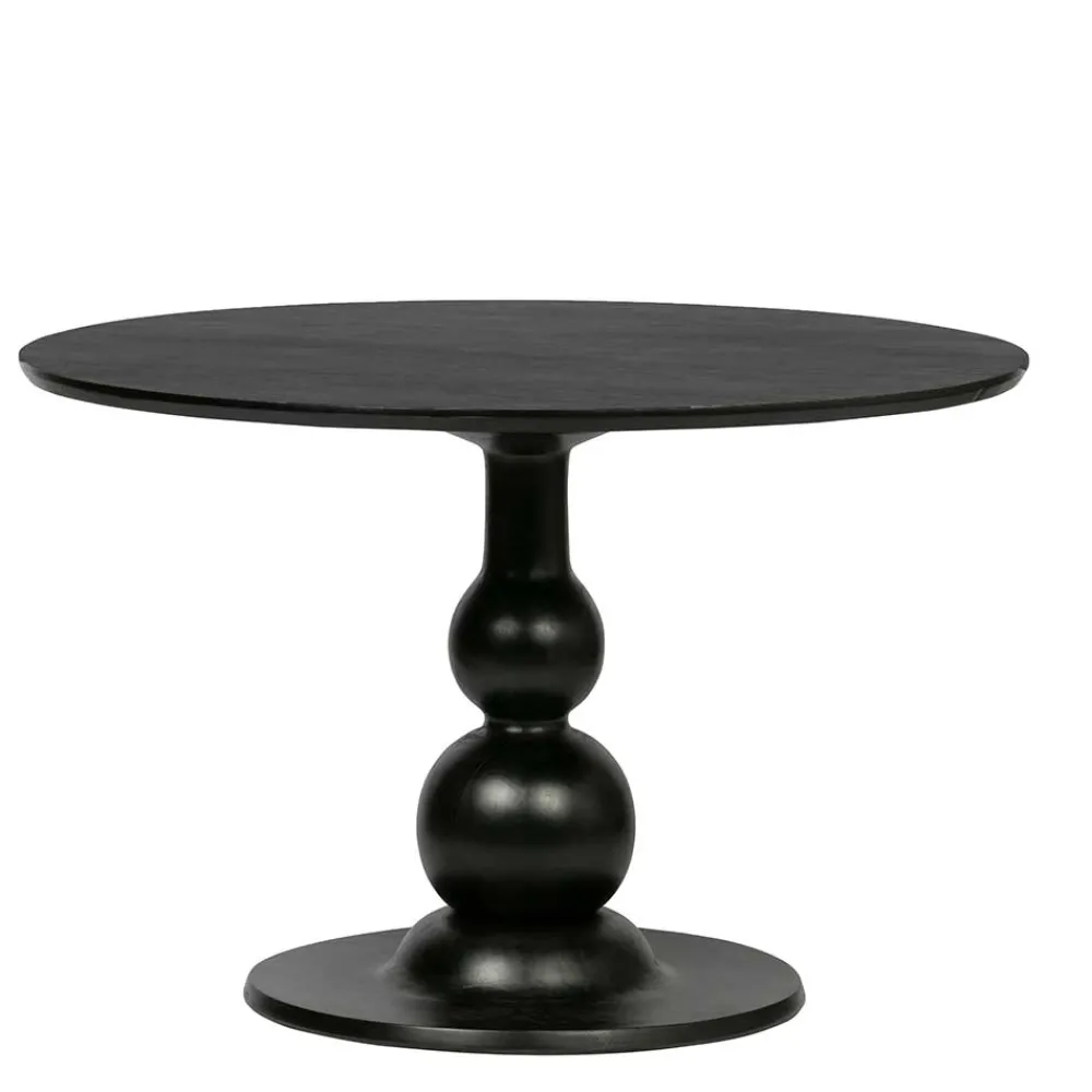 Wohnen Vintage Möbel*Runder Design Esstisch in Schwarz lackiert - Bottaro