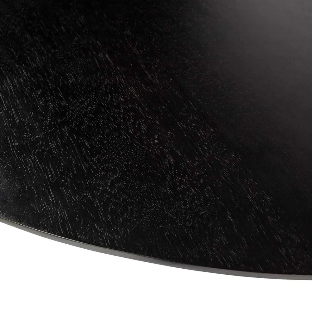 Wohnen Vintage Möbel*Runder Design Esstisch in Schwarz lackiert - Bottaro