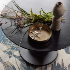 Wohnen Vintage Möbel*Runder Design Esstisch in Schwarz lackiert - Bottaro