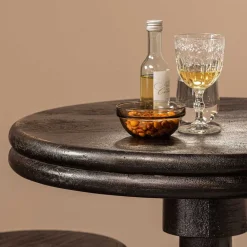 Wohnen Runder Design-Bartisch in Schwarz - Imonasa