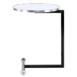 Wohnen Runder Designer Anstelltisch aus Glas & Metall - Broncing