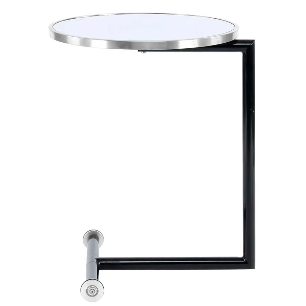 Wohnen Runder Designer Anstelltisch aus Glas & Metall - Broncing