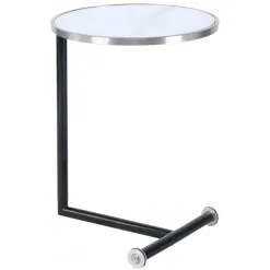 Wohnen Runder Designer Anstelltisch aus Glas & Metall - Broncing