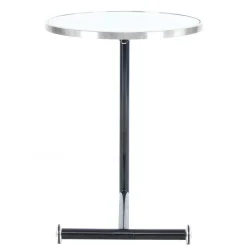 Wohnen Runder Designer Anstelltisch aus Glas & Metall - Broncing