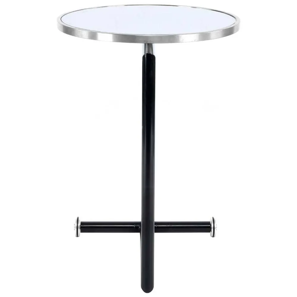 Wohnen Runder Designer Anstelltisch aus Glas & Metall - Broncing