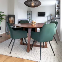 Wohnen Runder Designtisch & 4 Stühle - Annescu (fünfteilig)