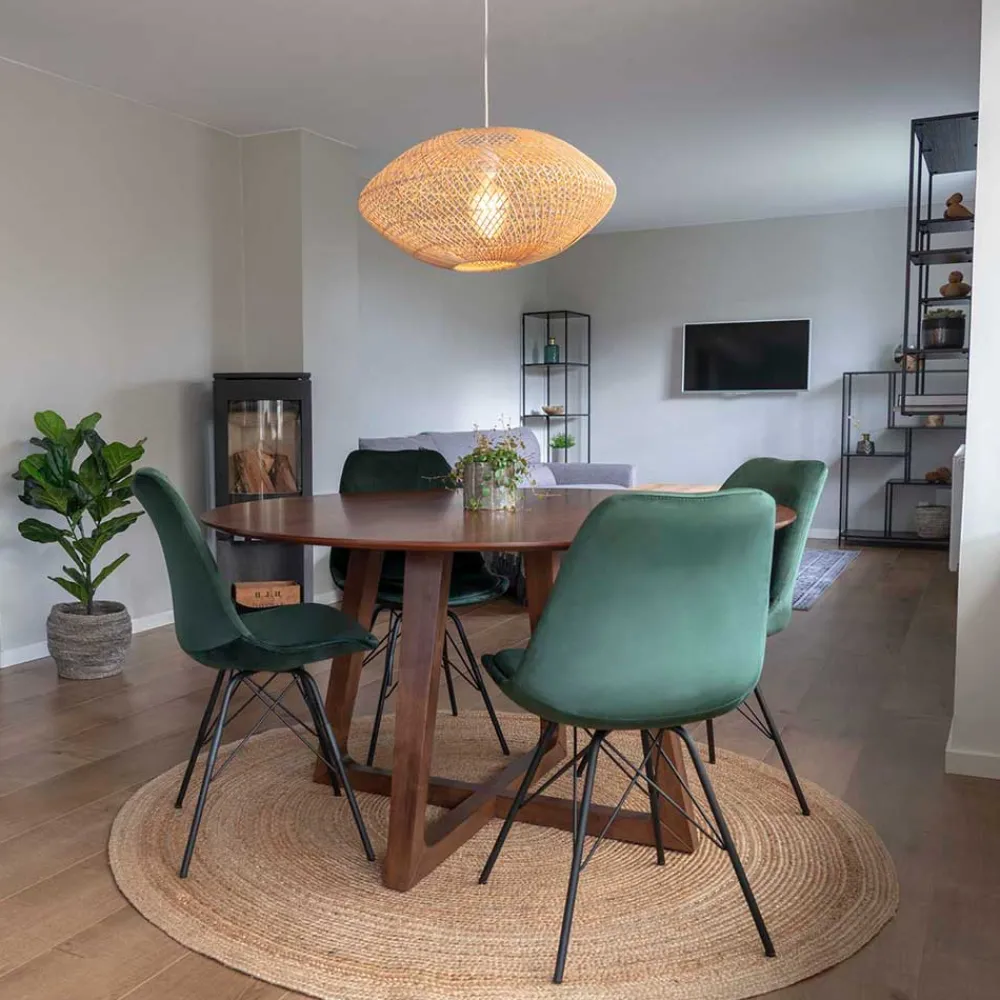 Wohnen Küchen-Essgruppen|Esszimmer Komplett*Runder Esstisch & 4 Stühle - Annescu II (fünfteilig)