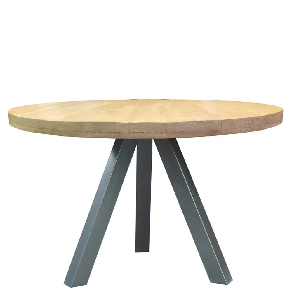 Wohnen Runder Esstisch mit Holzplatte Mango - Belafoma