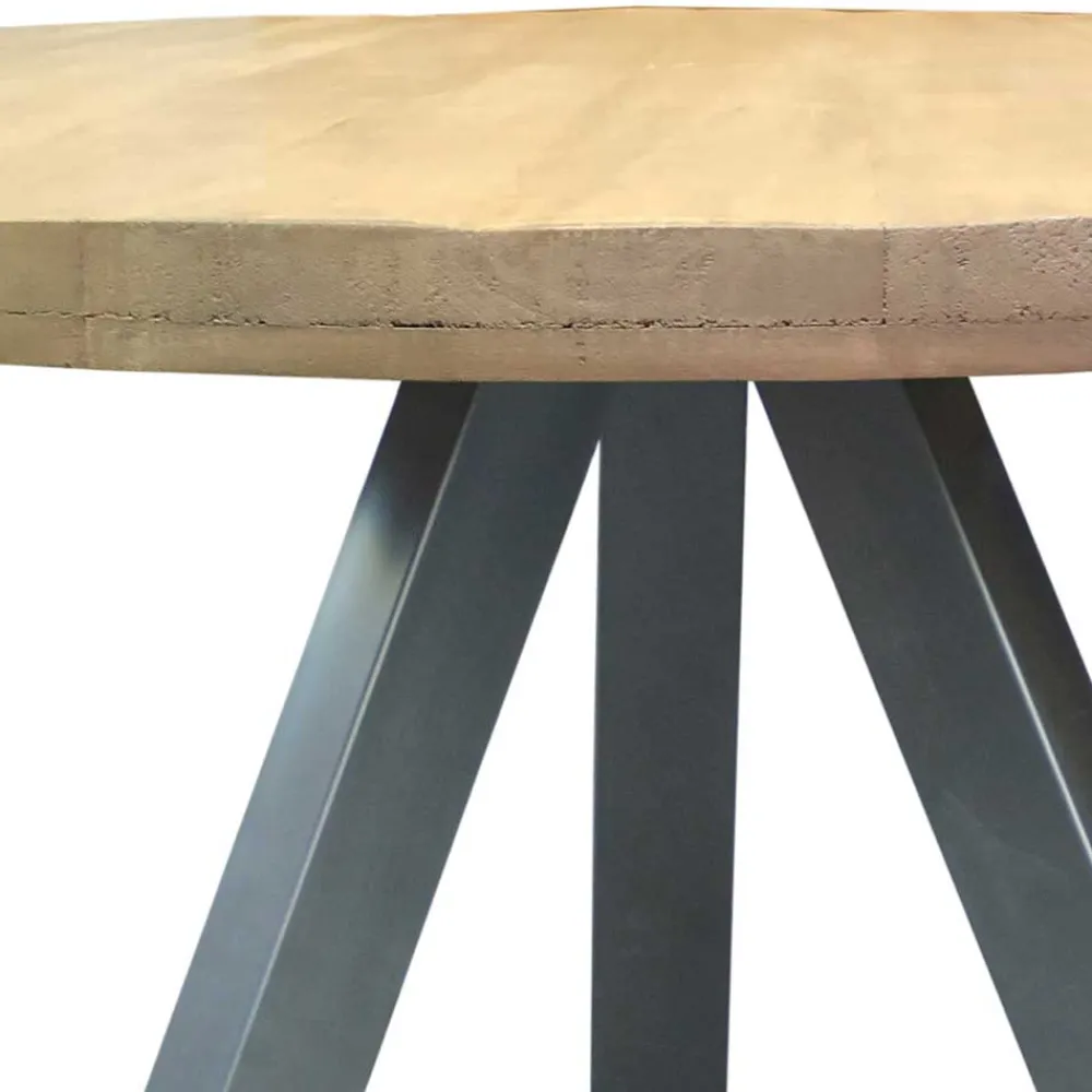 Wohnen Runder Esstisch mit Holzplatte Mango - Belafoma