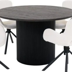 Wohnen Küchen-Essgruppen|Esszimmer Komplett*Runder Esstisch und Drehstühle Set - Calm (fünfteilig)