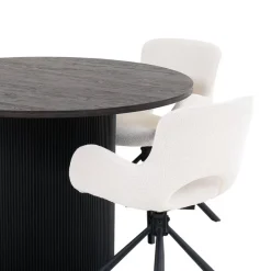 Wohnen Küchen-Essgruppen|Esszimmer Komplett*Runder Esstisch und Drehstühle Set - Calm (fünfteilig)