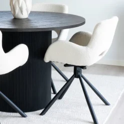 Wohnen Küchen-Essgruppen|Esszimmer Komplett*Runder Esstisch und Drehstühle Set - Calm (fünfteilig)