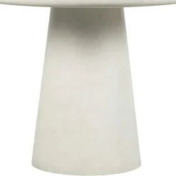 Wohnen Runder Esszimmer Säulentisch in Weiß Tonfaser - Emsa